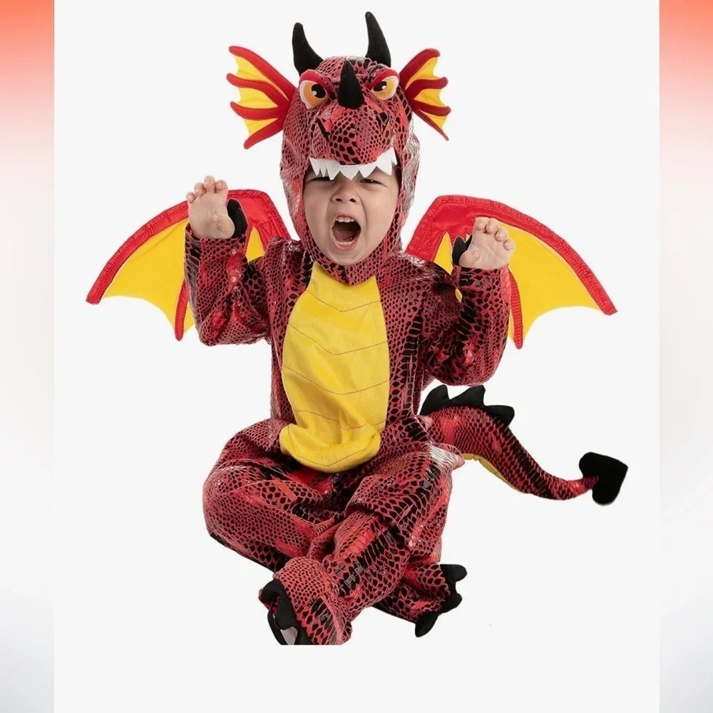 NWT Red Dragon Costume with Egg  6-12 months Halloween Dress Up Party